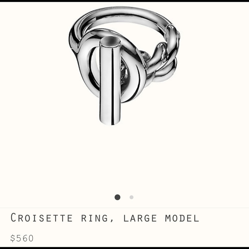Hermes Croisette Sterling Silver ring sz 52 $560
